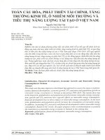 Toàn cầu hóa, phát triển tài chính, tăng trưởng kinh tế, ô nhiễm môi trường và tiêu thụ năng lượng tái tạo ở việt nam
