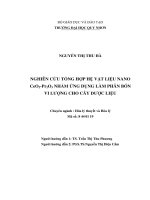 Nghiên cứu tổng hợp hệ vật liệu nano ceo2 pr2o3 nhằm ứng dụng làm phân bón vi lượng cho cây dược liệu