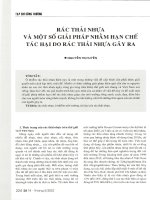 Rác thải nhựa và một số giải pháp nhằm hạn chế tác hại do rác thải nhựa gây ra