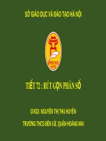 Bài giảng môn Toán lớp 6: Rút gọn phân số - GV. Nguyễn Thị Thu Huyền