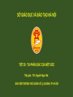 Bài giảng môn Toán lớp 6: Tia phân giác của một góc - ThS. Nguyễn Ngọc Hân