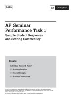 AP seminar samples and commentary from the 2019 exam administration: performance task 1   individual research report