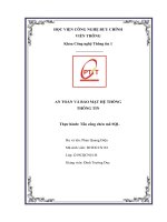 AN TOÀN và bảo mật hệ THỐNG THÔNG TIN thực hành tấn công chèn mã SQL