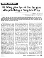 Hệ thống giáo dục và đào tạo giáo viên phổ thông ở cộng hoà pháp