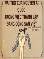 VAI TRÒ của NGUYỄN ái QUỐC  TRONG VIỆC THÀNH lập  ĐẢNG CỘNG sản VIỆT NAM