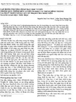 Vận dụng phương pháp dạy học vi mô trong quá trình rèn luyện nghiệp vụ nhằm hình thành và phát triển năng lực sư phạm cho sinh viên ngành giáo dục tiểu học