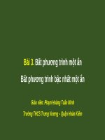 Bài giảng Toán lớp 8 bài 3: Bất phương trình một ẩn. Bất phương trình bậc nhất một ẩn - GV. Phạm Hoàng Tuấn Minh