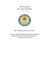 TRÌNH BÀY PHƯƠNG PHÁP ĐỊNH GIÁ DOANH NGHIỆP THEO PHƯƠNG PHÁP CHỨNG KHOÁN ?  ỨNG DỤNG TẠI VIỆT NAM