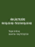Bài giảng Hình lăng trụ đứng - GV. Cai Việt Long