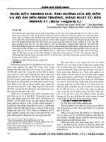 Bước đầu nghiên cúu ảnh hưởng của độ mặn và độ ẩm đến sinh trưởng, năng suất củ dền bohan f1 (beta vulgaris l )