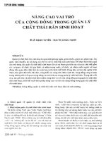 Nâng cao vai trò của cộng đồng trong quản lý chất thải rắn sinh hoạt