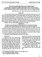 giải pháp đổi mới nội dung, hình thức giáo dục hướng nghiệp cho học sinh trung học theo định hướng phân luồng học tập và chọ nghề
