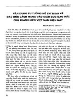 Vận dụng tư tưởng hồ chí minh về đạo đức cách mạng vào giáo dục đạo đức cho thanh niên việt nam hiện nay