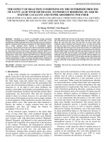 The effect of reaction conditions on the esterified process of fatty acid with methanol to produce biodiesel by liquid enzyme catalyst and super absorbent polymer
