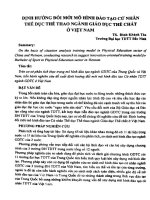 Định hướng đổi mới mô hình đào tạo cứ nhân thể dục thể thao ngành giáo dục thể chất ở việt nam