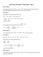 Toán 10 Bài 1: Giá trị lượng giác của một góc từ 0 đến 180. Định lí cosin và định lí sin trong tam giác