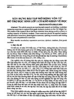 Xây dựng bài tập mở rộng vốn từ hỗ trợ học sinh lớp 1 có khó khăn về đọc