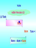 Bài giảng môn Toán lớp 1: Vẽ đoạn thẳng có độ dài cho trước