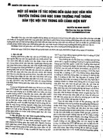 Một số nhân tố tác động đến giáo dục văn hóa truyền thống cho học sinh trường phổ thông dân tộc nội trú trong bối cảnh hiện nay