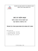 ĐỒ án môn học môn PHÂN TÍCH THIẾT kế hệ THỐNG THÔNG TIN tên đề tài ỨNG DỤNG WEB cửa HÀNG cây CẢNH
