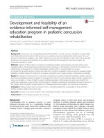 Development and feasibility of an evidence informed self management education program in pediatric concussion rehabilitation