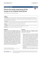 Device for easily measuring of the torque of an implant hand driver