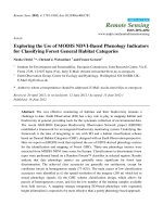 Exploring the use of MODIS NDVI based phenology indicators for classifying forest general habitat categories