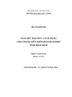 Giáo dục đạo đức cách mạng cho thanh niên khối doanh nghiệp tỉnh bình định