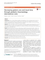Decreasing patient cost and travel time through pediatric rheumatology telemedicine visits
