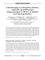 cukorbetegs g s retinopathia diabetica region lis egyenl tlens gei magyarorsz gon az 50 ves s id sebb kor lakoss g k r ben