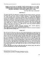 Hiệu suất xử lý nước thải sinh hoạt của hệ thống đất ngập nước kiến tạo nền cát vận hành với mức tải nạp thủy lực cao