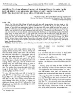Nghiên cứu tình hình sử dụng và ảnh hưởng của hóa chất bảo vệ thực vật đến môi trường và sức khỏe con người trên địa bàn huyện tân yên   tỉnh bắc giang