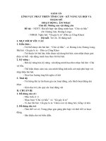 GIÁO ÁN LĨNH VỰC PHÁT TRIỂN TÌNH CẢM – KỸ NĂNG XÃ HỘI VÀ THẨM MỸ HOẠT ĐỘNG: ÂM NHẠC