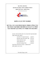 Các giải pháp hoàn thiện công tác kế toán tập hợp chi phí sản xuất và tính giá thành tại công ty TNHH tân hải hòa