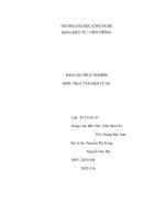 BÁO cáo THỰC NGHIỆM môn THỰC tập điện tử số CỔNG LOGIC(1) ĐỊNH NGHĨA – PHÂN LOẠI – đặc TRƯNG