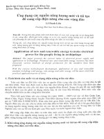 ứng dụng các nguồn năng lượng mới và tái tạo để cung cấp điện năng cho các vùng đảo