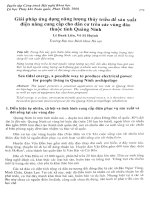 Giải pháp ứng dụng năng lượng thủy triều để sản xuất điện năng cung cấp cho dân cư trên các vùng đảo thuộc tỉnh quảng ninh