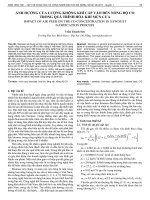 Ảnh hưởng của lượng không khí cấp vào đến nồng độ CO trong quá trình hóa khí mùn cưa