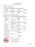 Microsoft word   tiếng anh 6 right on   unit 1 test