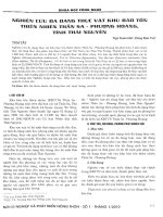Nghiên cứu đa dạng thực vật khu bảo tồn thiên nhiên thần sa   phượng hoàng, tỉnh thái nguyên