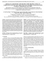 Khảo sát ảnh hưởng thành phần môi trường nuôi cấy Cordyceps sinensis thu nhận polysaccharide ngoại bào (EPS) có hoạt tính kháng oxy hóa