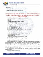 SỬ DỤNG YẾU TỐ MIÊU TẢ TRONG VĂN BẢN THUYẾT MINH LUYỆN TẬP SỬ DỤNG YẾU TỐ MIÊU TẢ TRONG VĂN BẢN THUYẾT MINH