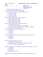 Đề kiểm tra  lịch sử cuối kì 2 NH 2008 - 2009