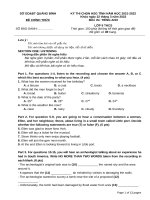 Đề thi học sinh giỏi cấp tỉnh môn Tiếng Anh lớp 9 năm 2021-2022 có đáp án - Sở GD&ĐT Quảng Bình