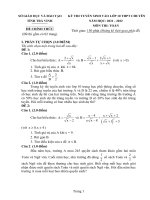Đề thi tuyển sinh vào lớp 10 môn Toán (Chuyên) năm 2021-2022 có đáp án - Sở GD&ĐT Trà Vinh