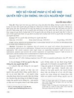 Một số vấn đề pháp lí về hỗ trợ quyền tiếp cận thông tin của người nộp thuế