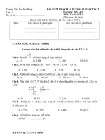 Đề kiểm tra môn Toán cuối học kì 1 lớp 5