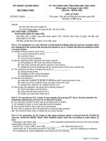 Đề thi học sinh giỏi cấp tỉnh môn Tiếng Anh lớp 12 năm 2021-2022 có đáp án - Sở GD&ĐT Quảng Bình