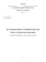 QUY CHẾ HOẠT ĐỘNG CỦA HỘI ĐỒNG QUẢN TRỊ CÔNG TY CỔ PHẦN MAY SÔNG HỒNG