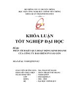 Khóa luận phân tích kết quả hoạt động kinh doanh của công ty bảo hiểm PVI sài gòn